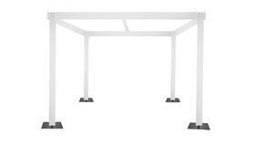 Image of a 10'x10' White Wooden Cabana W/ Fabric