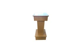 Image of a 38.5" Tall Swivel Plinth | Blond Oak Wood