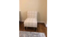 Image of a Checkered Accent Chair