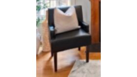 Image of a Black Faux Leather Accent Chair