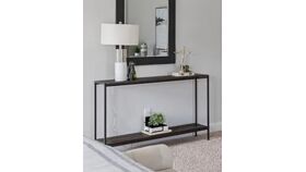 Image of a Black Metal & Wood Console Table