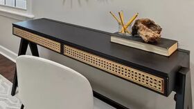 Image of a Matteo Black & Cane Desk