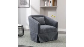 Image of a Brayden Grey Upholstered Swivel Armchair