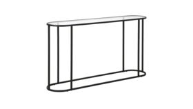 Image of a Brezza Rounded Black Metal & Glass Console Table