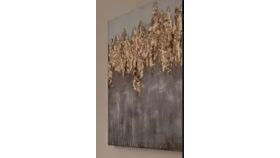 Image of a Dark Grey & Gold Canvas Art