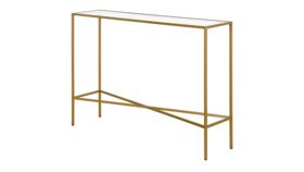 Image of a Holte Gold & Glass Rectangular Console Table