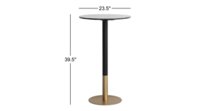 Image of a Black Marble 40'' Pub Table
