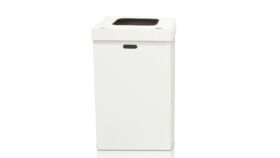 Image of a White Disposable Trash Containers with Multi-Function Lids and 55-gallon Liner Bags