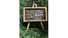 Image of a "We know you'd be here..." Chalkboard Memory Sign