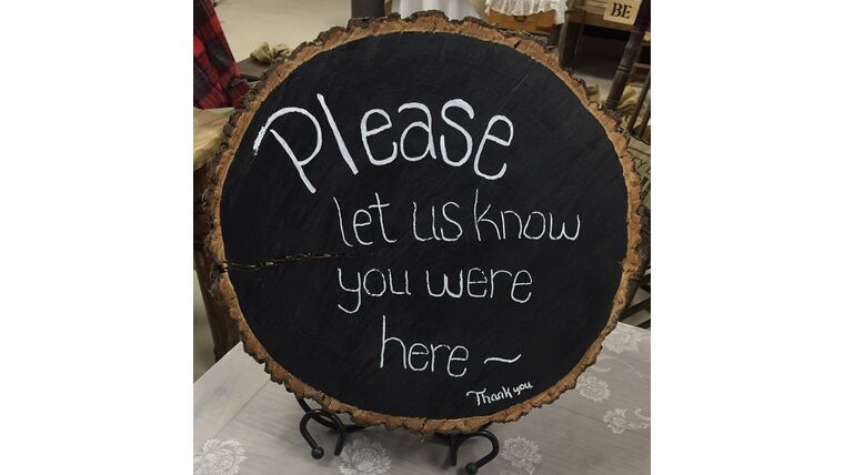 "Please let us know you were here" sign : goodshuffle.com