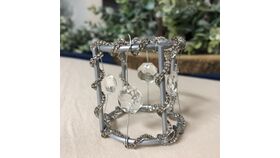 Image of a Silver Faux Crystal Napkin Ring