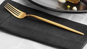 Image of a Modern flatware (gold) dinner fork