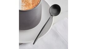 Image of a Modern flatware (black matte) soup spoon
