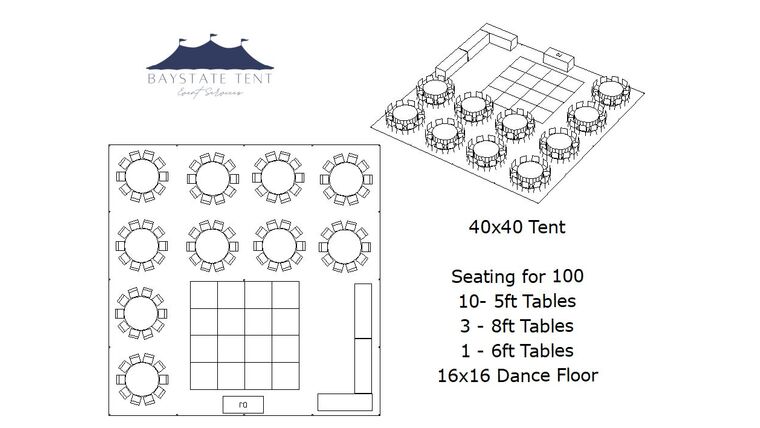 40 x 40 wedding tent layout | Honestweddingadvice.com
