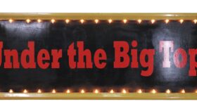 Image of a 8' x 36" Sign with Lights