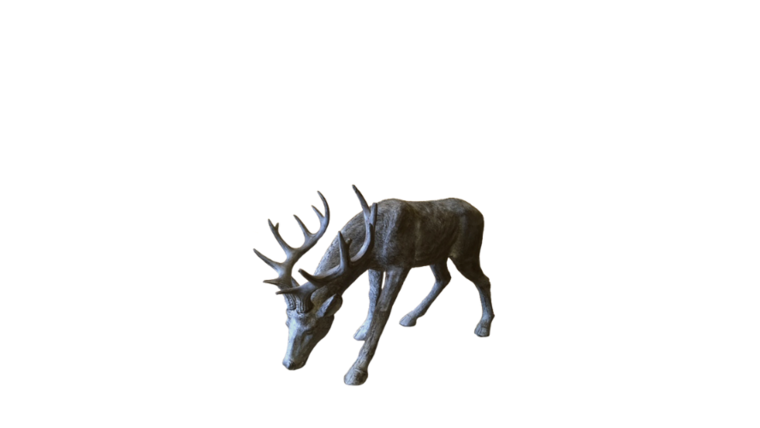 Animal - Deer Statue (head down), Dark Grey : goodshuffle.com