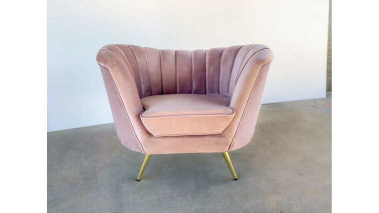 Leona Mauve & Gold Chair : goodshuffle.com