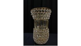 Image of a 11.5 Gold Crystal Baguette W/ Candle Stick