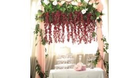 Image of a Plumeria Garland (Burgundy)