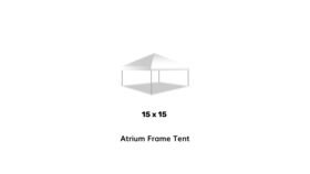 Image of a 15' x 15' Frame Tent (staked? location? surface? event type?)