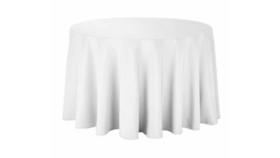 Image of a 108" Round Poly Off-White
