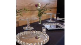 Image of a Glass Mirrored Dessert Set