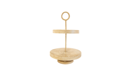 Image of a Gold Two Tiered Stand