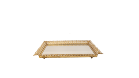 Image of a Lace Rectangular Mirrored Tray