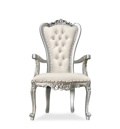 Silver and deals white throne chair