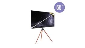 Image of a 55" Monitor TV on Tripod Stand