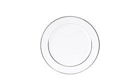 Image of a 10" White with Silver Rim Dinner Plate