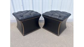 Image of a Black Leather, Brass Studded