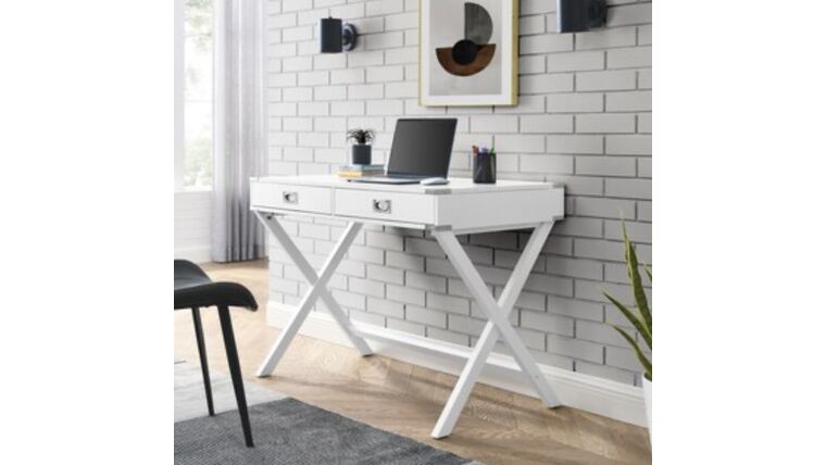 Desk – White Lacquer Finish | Modern Minimalist : goodshuffle.com