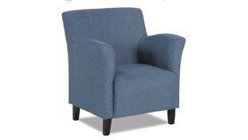 Image of a Accent Chair – Medium Blue Fabric / Modern Transitional Armchair