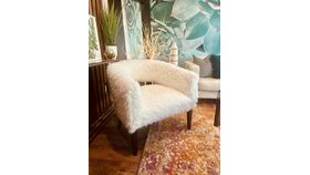 Image of a Accent Chair – Cream Faux Fur – Open Back Design