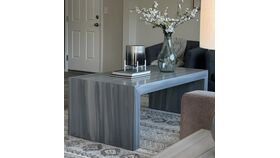 Image of a Coffee Table – Painted Faux Marble in Greys / Block Design / Matching Side Tables Available