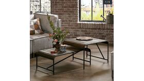 Image of a Coffee Table Set – 2-Piece Modular Coffee Table + Two-Tier Side Table / Wood