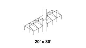 Image of a 20X80 FRAME TENT- WHITE TOP