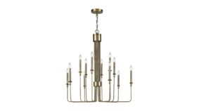 Image of a Chandelier: Edward Brass 36" H  X 36" W