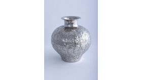 Image of a Aluminum Vase: Ornate 10"D x 6" x 12"