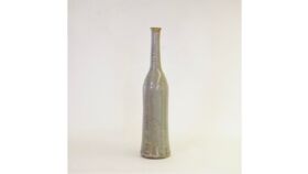 Image of a Bottle Vase:stone Glazed Gray