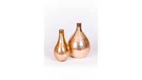 Crackle Glass Vase D11.5"x16": Gold image