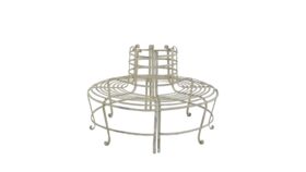 Image of a 2 Piece Round Park Bench Ivory