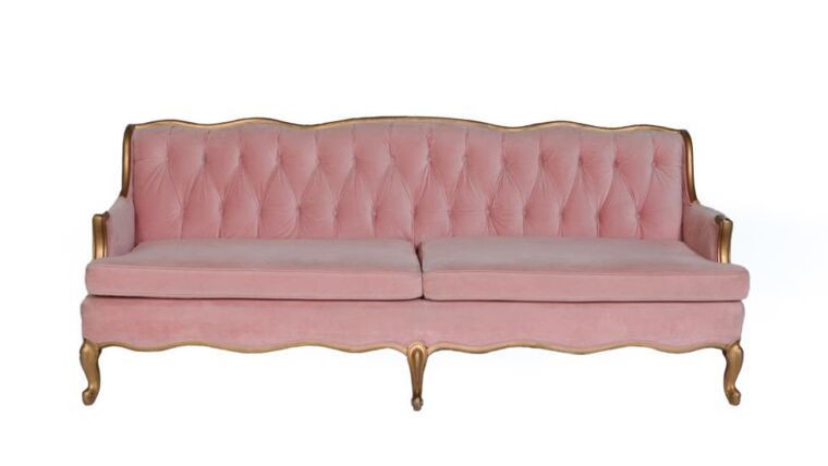 Vintage pink 2024 velvet couch