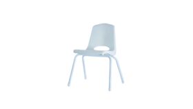 Image of a Children's Chair with Metal Legs: White