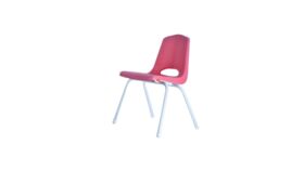 Image of a Children's Chair with Metal Legs: Red