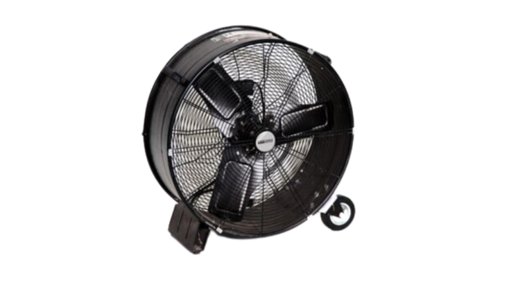 Portable Misting Fan On Barrel - Marianne's Rentals for Special Events