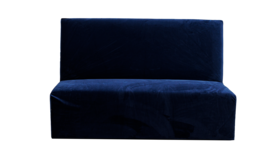 Image of a Blair Banquette 6' Velvet Slip Cover: Navy Blue