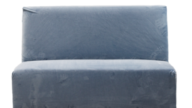 Image of a Blair Banquette 6' Velvet Slipcover: Wedgewood Blue