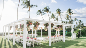 Image of a 10'x10' - White Wood Dining Canopy